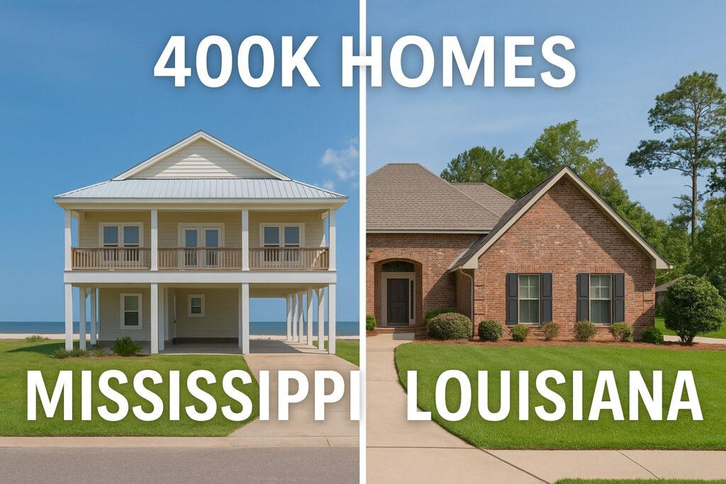 400k homes Mississippi vs Louisiana real estate comparison