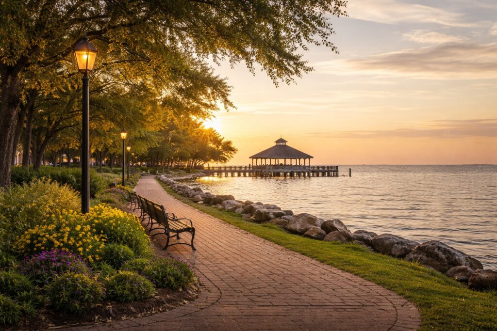Lake Pontchartrain shoreline on the Northshore near Mandeville Louisiana”