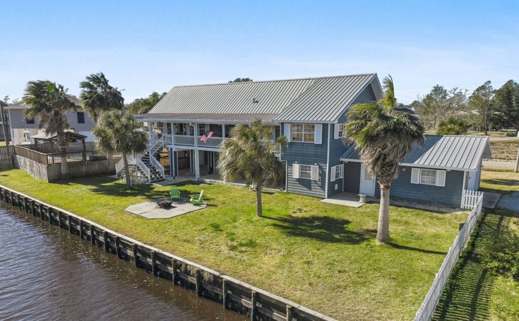 Mississippi Gulf Coast waterfront home with bulkhead and canal access
